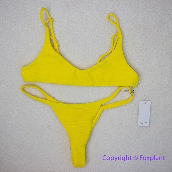 New! Set! Mello the Label low cut top and Brazilian bottom Limao yellow, size S - Picture 4 of 16